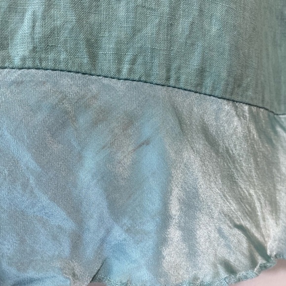 Terzo Millennio 100% Linen Oversized Teal Blouse - Picture 9 of 9